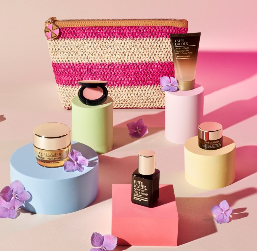 Receive a Free Gift When You Purchase Two or More Estée Lauder purchases, one to be skincare or foundation.