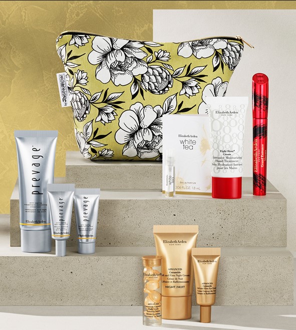 Receive your choice of Prevage or Ceramide free gift, when you purchase 2 Elizabeth Arden products, one to be skincare.