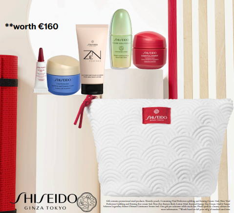Receive a Complimentary Gift,When You Purchase Two Shiseido Products, One to be a 50ml Moisturiser or 50ml Ultimune Serum*