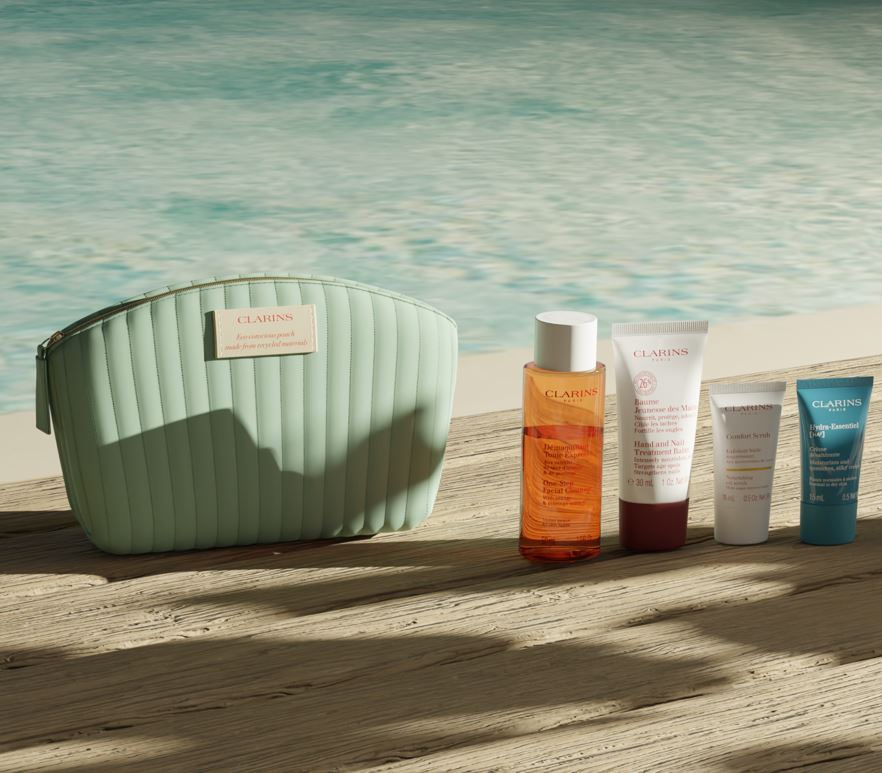 Receive a Complimentary Clarins Gift, When You Purchase 2 Clarins Skincare Products, One to be a Moisturiser or Serum.*