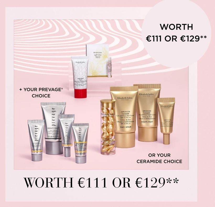 Choose a Complimentary Elizabeth Arden Set, When You Purchase Any Two Elizabeth Arden Products. One to be Skincare*